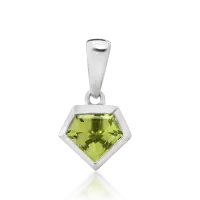 Pandantiv din aur alb cu peridot de 0.61ct