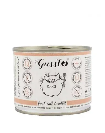 GUSSTO Cat Fresh Calf & Rabbit hrana superpremium pisici 12x200 g iepure si vitel