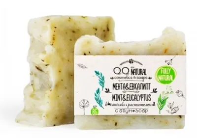 QQ Natural Săpun natural cu mentă și eucalipt, 100 g