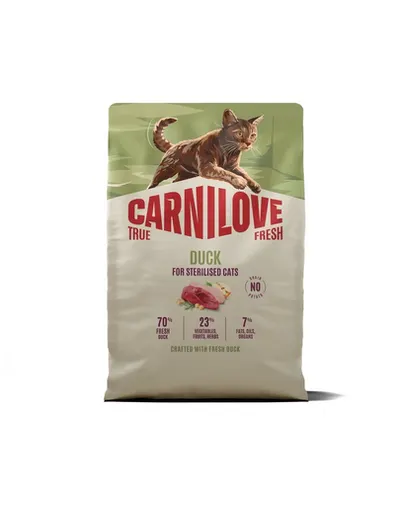 CARNILOVE True Fresh Cat Duck Sterilised 2 kg rață, hrană pisici sterilizate