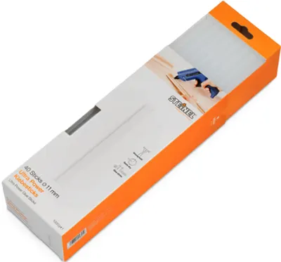 Bastoane universale din silicon pentru lipire termică Steinel - Ultra Power, 11 mm, 250 mm, 40 bucăți, albe