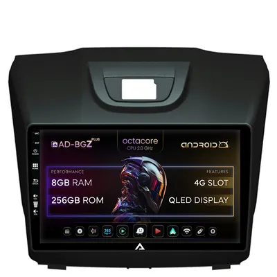 Navigatie Isuzu D-MAX (2015+), Android, Z-Octacore 8GB RAM + 256GB ROM, 9 Inch - AD-BGZ9008+AD-BGRKIT311