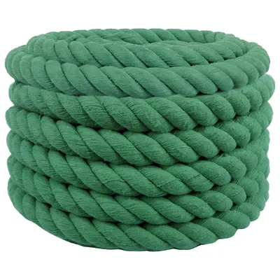vidaXL Sfoară din Bumbac 30 mm 50 m Verde 100% bumbac