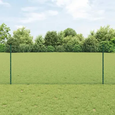 vidaXL Gard hexagonal cu stâlp 50 x 1 m Oțel cu strat de PVC Verde