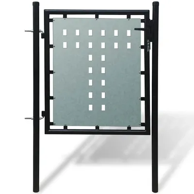 vidaXL Poartă de gard cu o singură ușă neagră 100x100 cm