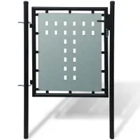 vidaXL Poartă de gard cu o singură ușă neagră 100x100 cm