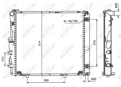 Radiator apa racire motor (transmisie manuala) MERCEDES CABRIOLET (A124), COUPE (C124), E (A124), E (C124), E T-MODEL (S124), E (W124), KOMBI T-MODEL (S124), SEDAN (W124) 2.6-3.2