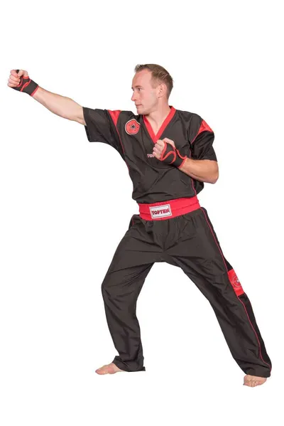 Uniformă Kickboxing „Star Edition”, aprobat WAKO, Top Ten, Negru-Rosu, 190 cm