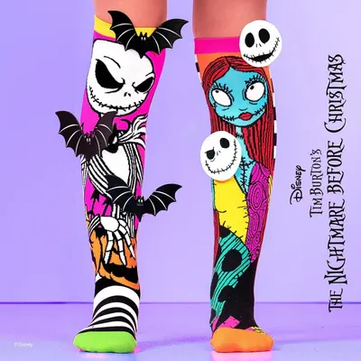 Șosete lungi colorate Madmia fantasy Nightmare Before Christmas! 5-99 ani
