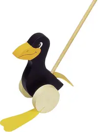 Jucarie din lemn de impins Goki - Corb