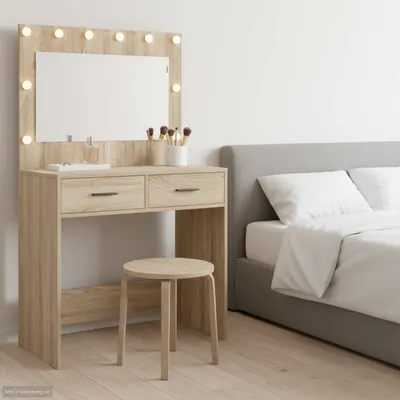 vidaXL Masă de Machiaj Stejar Sonoma 78,5 x 41 x 135 cm Lemn prelucrat