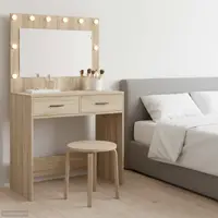 vidaXL Masă de Machiaj Stejar Sonoma 78,5 x 41 x 135 cm Lemn prelucrat