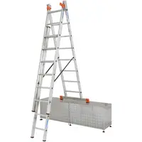 Scara multifunctionala cu functie de egalizare din aluminiu Monto Tribilo, 3x8 trepte