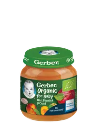 Piure Bio din mar cu piersica si caisa de la 4 luni, 125g, Gerber