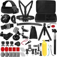 Kit Accesorii Camera Sport Techsuit SA50 pentru GoPro / SJCAM Series, 50in1, Negru