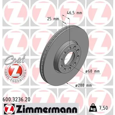 Disc frana ZIMMERMANN 600.3236.20
