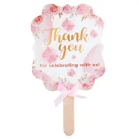 Evantai hârtie Thank you - roz (set 10 buc) - 17x20cm - Default Title