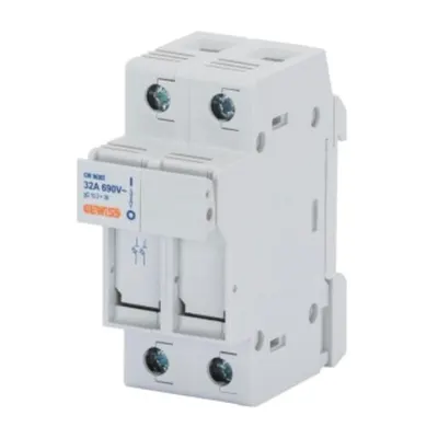Soclu cu montaj pe sina pentru sigurante fuzibile - 2P 10,3X38 690V 32A - 2 module