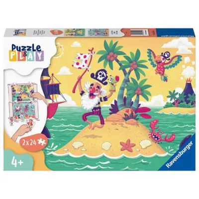 Puzzle si Joc Aventura Piratilor, 2x24 Piese