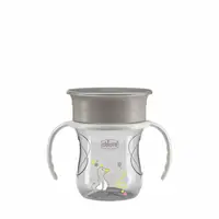 Canuta 360, Chicco, Perfect Cup, Anti-Scurgere, Manere ergonomice, Detasabile, Capacitate 200 ml, Compatibila cu masina de spalat vase, Fara BPA, 12 luni+, Gri