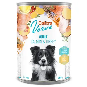 Calibra Dog Verve GF Adult Salmon and Turkey 400 g conserva