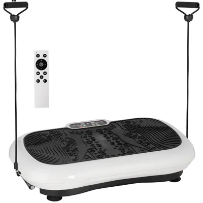 Placă vibratoare HOMCOM cu 99 de niveluri, 2 benzi de fitness