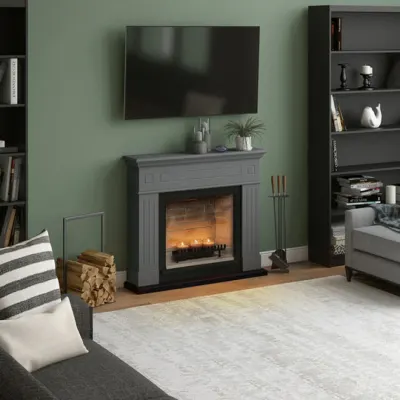 Larsen Solid Grey Semineu cu lumanari ZenFlame