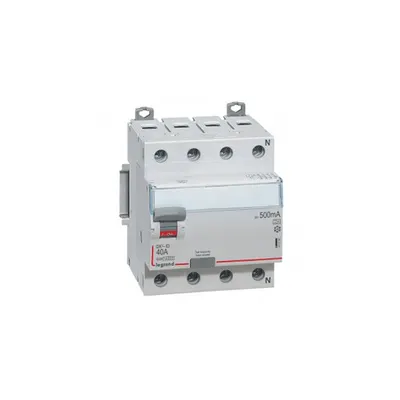 Intrerupator diferential RCD DX³-ID - 4P 400 V~ Nul pe partea dreapta - 40 A - 500 mA - tip A