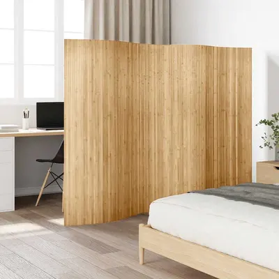 vidaXL Paravan de cameră, natural, lățime 250 cm, înălțime 165 cm, bambus