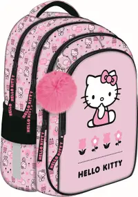 Ghiozdan școlar St. Majewski Hello Kitty - Roz, 4 compartimente