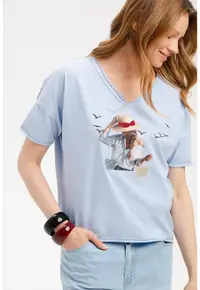 Bluza cu imprimeu din bumbac