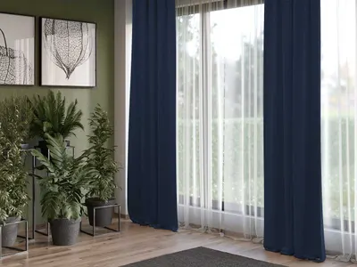 Set 2 draperii Albastru