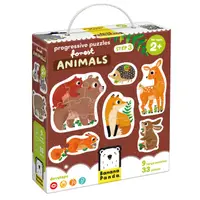 Puzzle progresiv, Banana Panda, Animale din padure, 33 piese