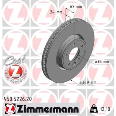 Disc frana ZIMMERMANN 450.5226.20