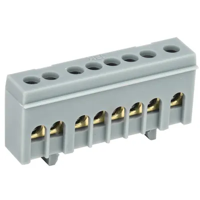 Neutral bus bar in body-Izolator onto a DIN-rail SHNI-6x9-8-k-average