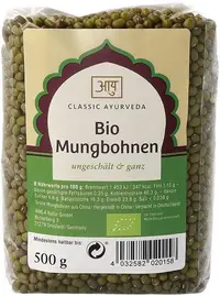 Fasole mungo bio verde, necurățată, 500 g, Amla Natur