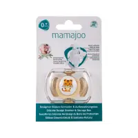mamajoo Suzeta cu design ortodontic din silicon si cutie de depozitare, Tigru & cutie ecru 0m+, 1 buc