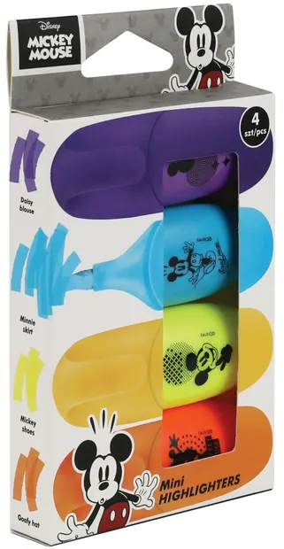 Cool Pack Disney - Mickey Mouse set de markere de text, 4 bucăți