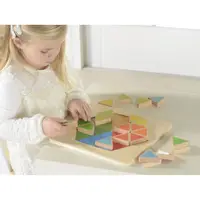 Puzzle din lemn - Hexagon colorat