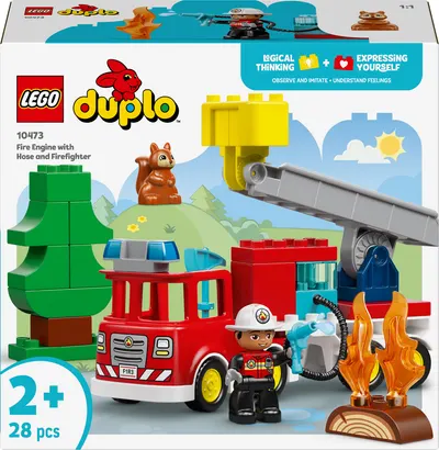 Constructor LEGO Duplo Town - Mașină de pompieri cu furtun și pompier (10473)