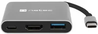 Adaptor Natec - Fowler Mini, USB-C/USB 3.0, HDMI, USB-C, gri