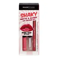 Set pentru buze Ruj + Luciu + Creion Shaky Matte & Glossy, 1 bucata, Magic Studio
