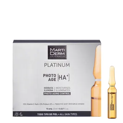 Fiole anti-age cu acid hialuronic Photo Age, Platinum, Martiderm | 10 fiole
