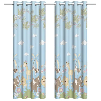 Draperie copii ZOO Bleu, Perpetuum | 140 x 245 cm