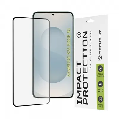 Folie de protectie Ecran Techsuit pentru Samsung Galaxy S25 Edge S937, Sticla Securizata, Full Glue, 111D, Neagra
