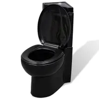 Vas toaleta din ceramica, wc baie de colt, negru