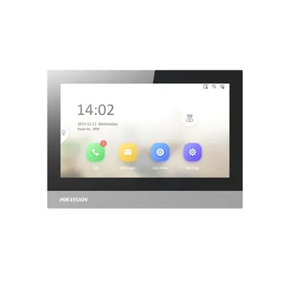 Videointerfon de interior IP Hikvision DS-KH8380-WTE1, ingropat, 7-inch, slot card, PoE