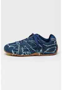 Pantofi sport din denim cu design striat The 72 Spring - Albastru melange