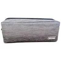 Penar tip etui, 2 fermoare, 21x7x8cm, gri metalizat, 78511, Ecada