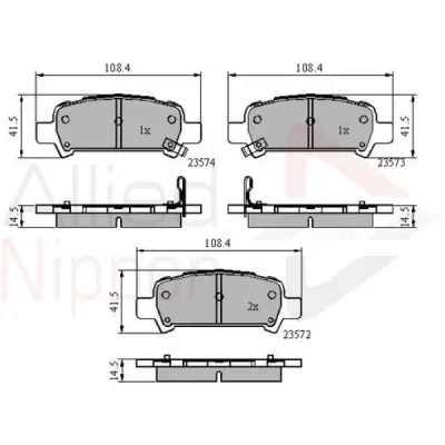 Set placute frana, frana disc COMLINE ADB3882